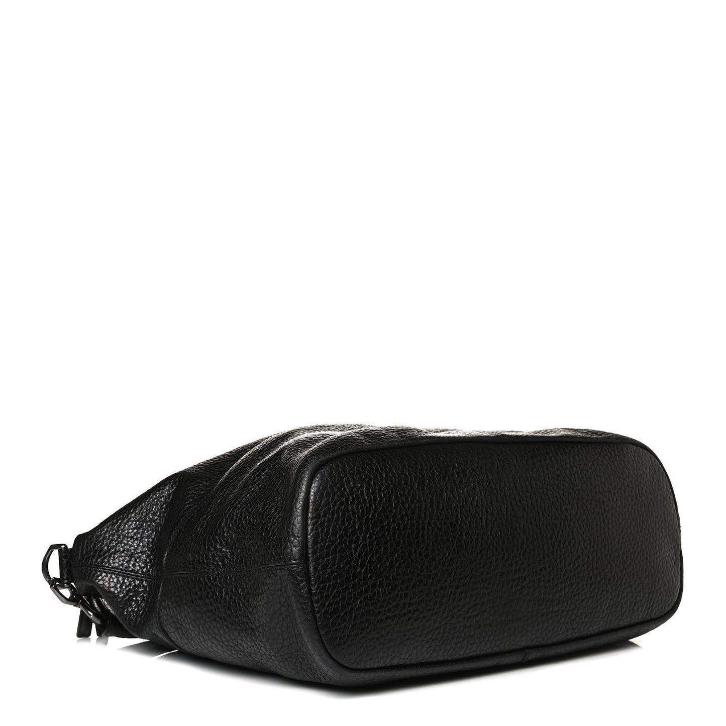 Glazed Pebbled Calfskin Large Nightingale Black