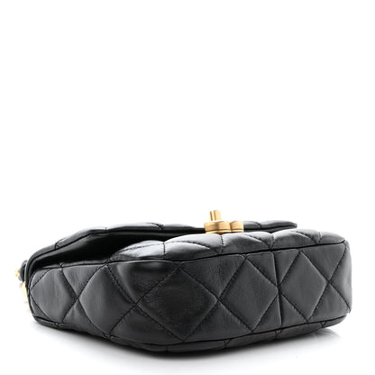 Chanel Lambskin Quilted Mini Lacquered Chain Flap Black 4 of 10