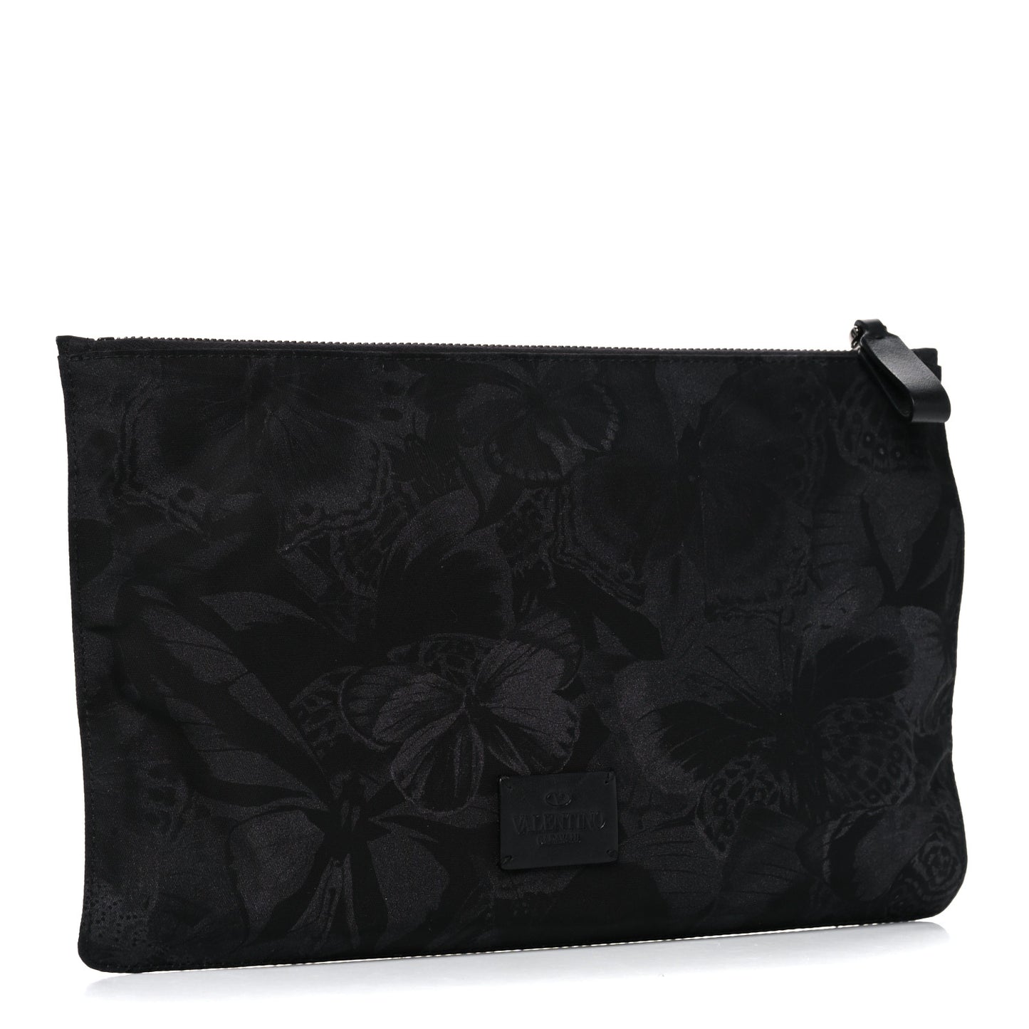 Nylon Camubutterfly Rockstud Zip Pouch Black