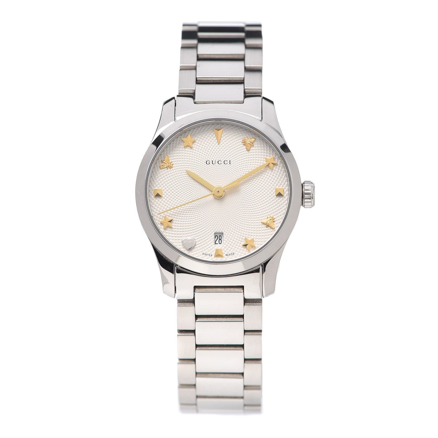Gucci Stainless Steel 27mm G-Timeless Charm Quartz Watch 1 of 6