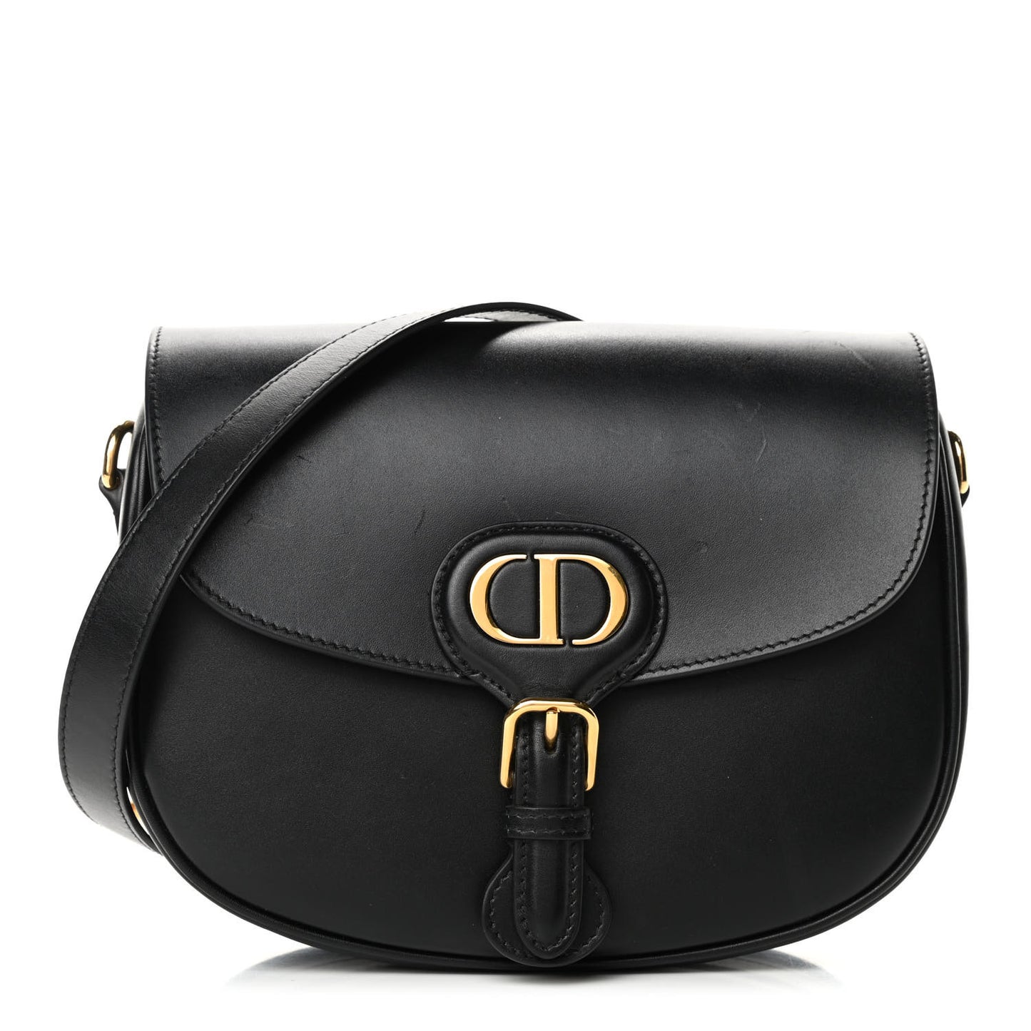 Box Calfskin Medium Bobby Flap Black