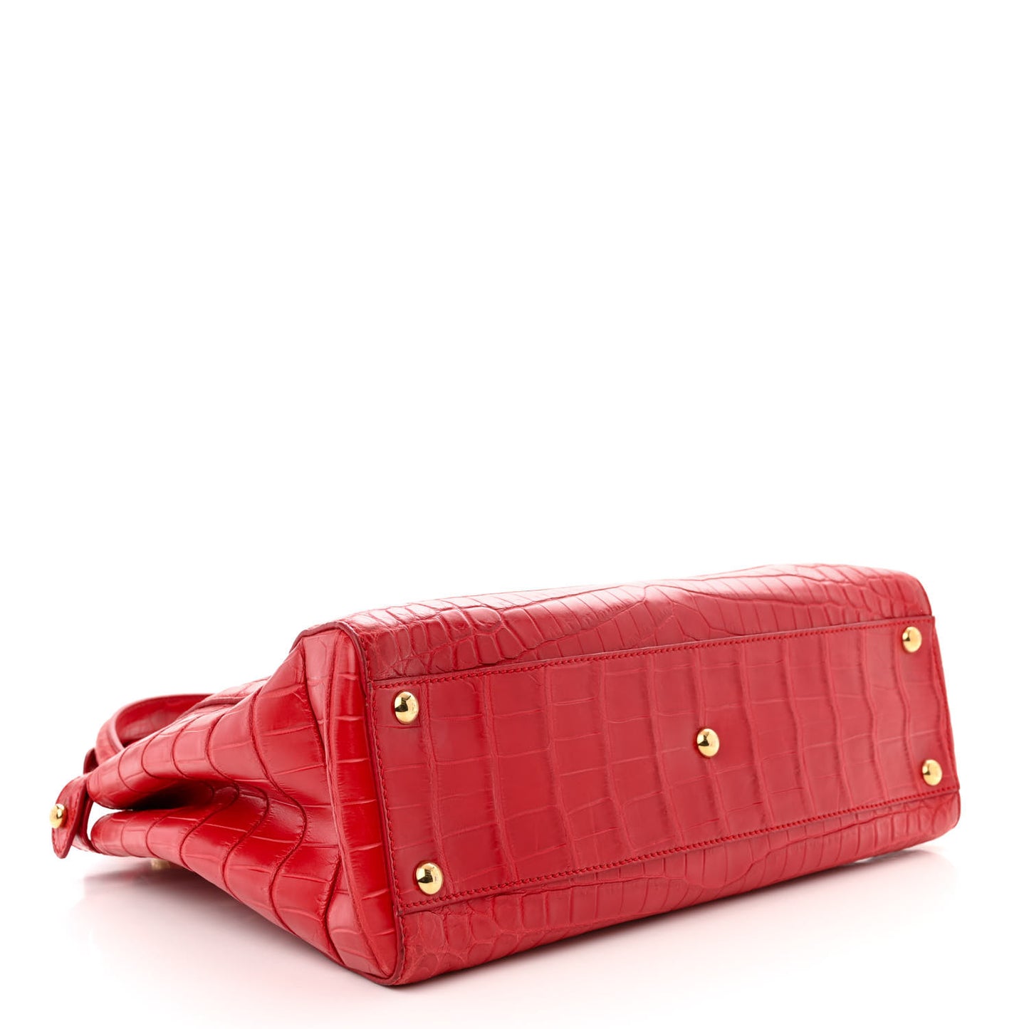 Shiny Crocodile Shiny Nappa Medium Peekaboo Iconic Satchel Red