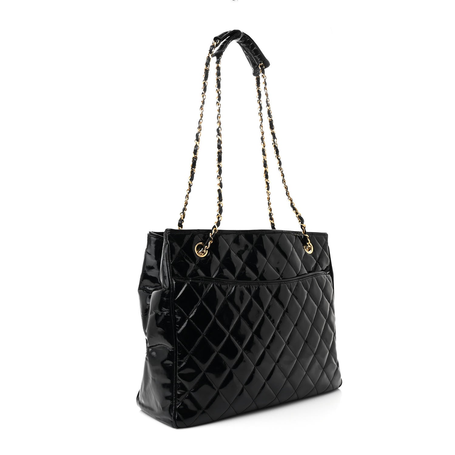Chanel Patent Quilted Tote Black 3 of 15