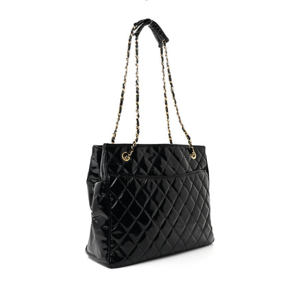 Chanel Patent Quilted Tote Black 3 of 15