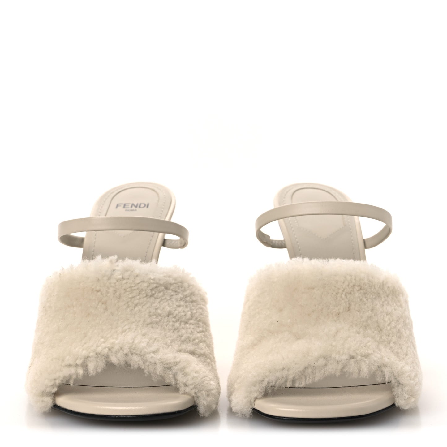 Nappa Shearling First 95mm Slide Sandals 39 White