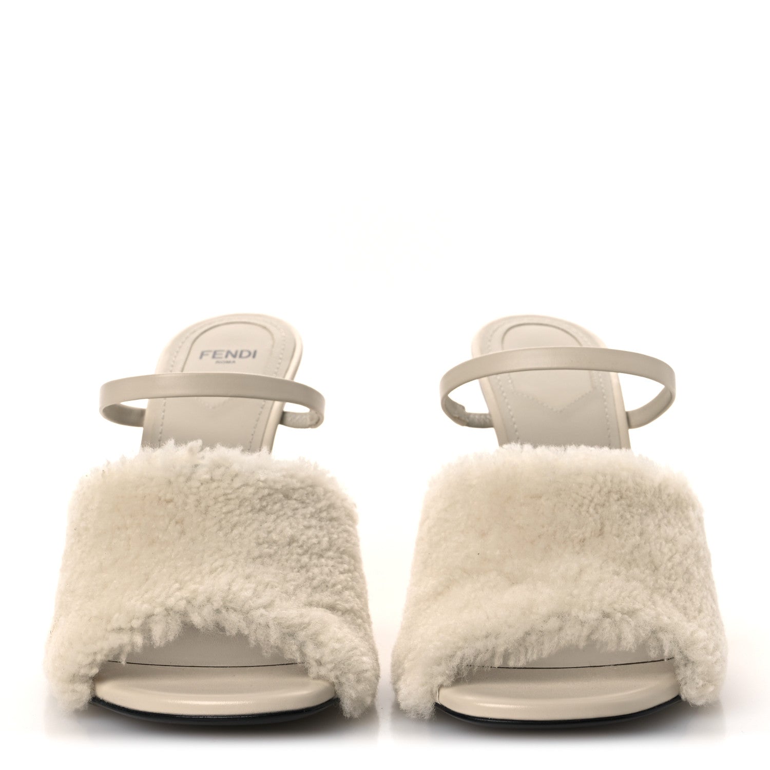 Fendi Nappa Shearling First 95mm Slide Sandals 39 White 3 of 9
