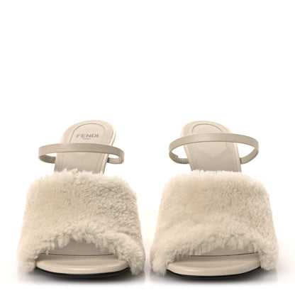 Fendi Nappa Shearling First 95mm Slide Sandals 39 White 3 of 9