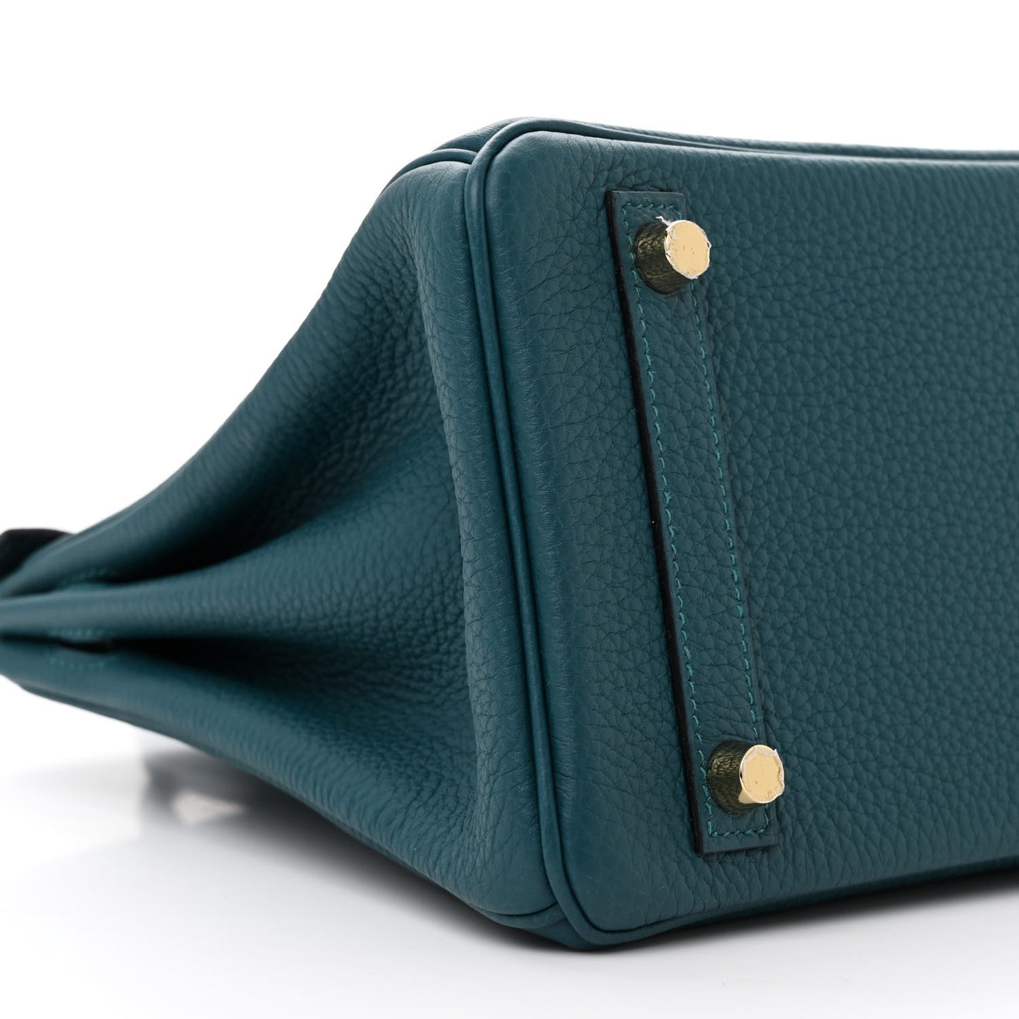 Togo Matte Alligator Birkin Touch 25 Vert Bosphore