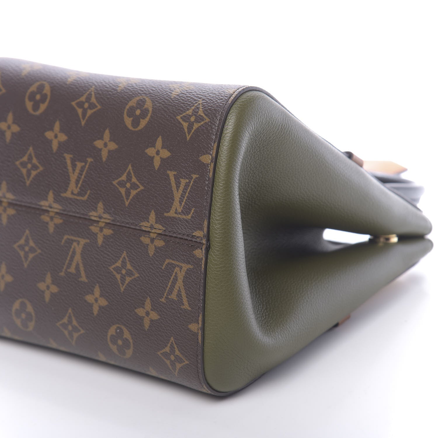 Louis Vuitton Calfskin Monogram Fold Tote Black Khaki Cream 9 of 9