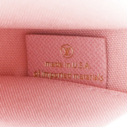 Louis Vuitton Damier Azur Pochette Felicie Chain Wallet Rose Ballerine 8 of 12