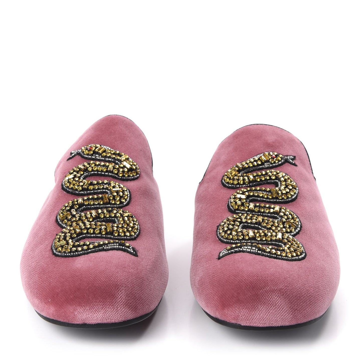 Velvet Crystal Snake Embroidered Womens Slippers 40 Tibet Red