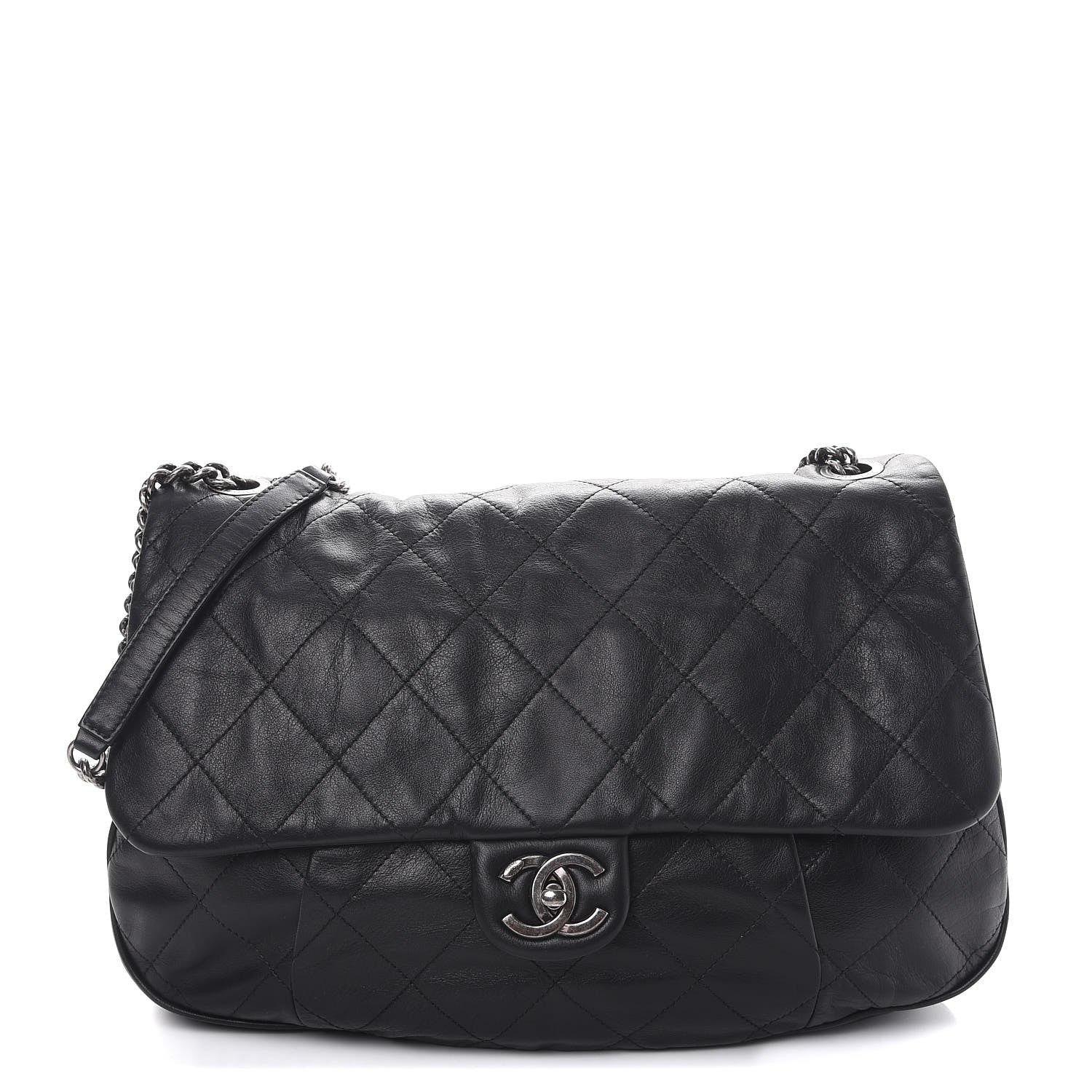 Chanel Calfskin Coco Pleats Flap Black 1 of 10