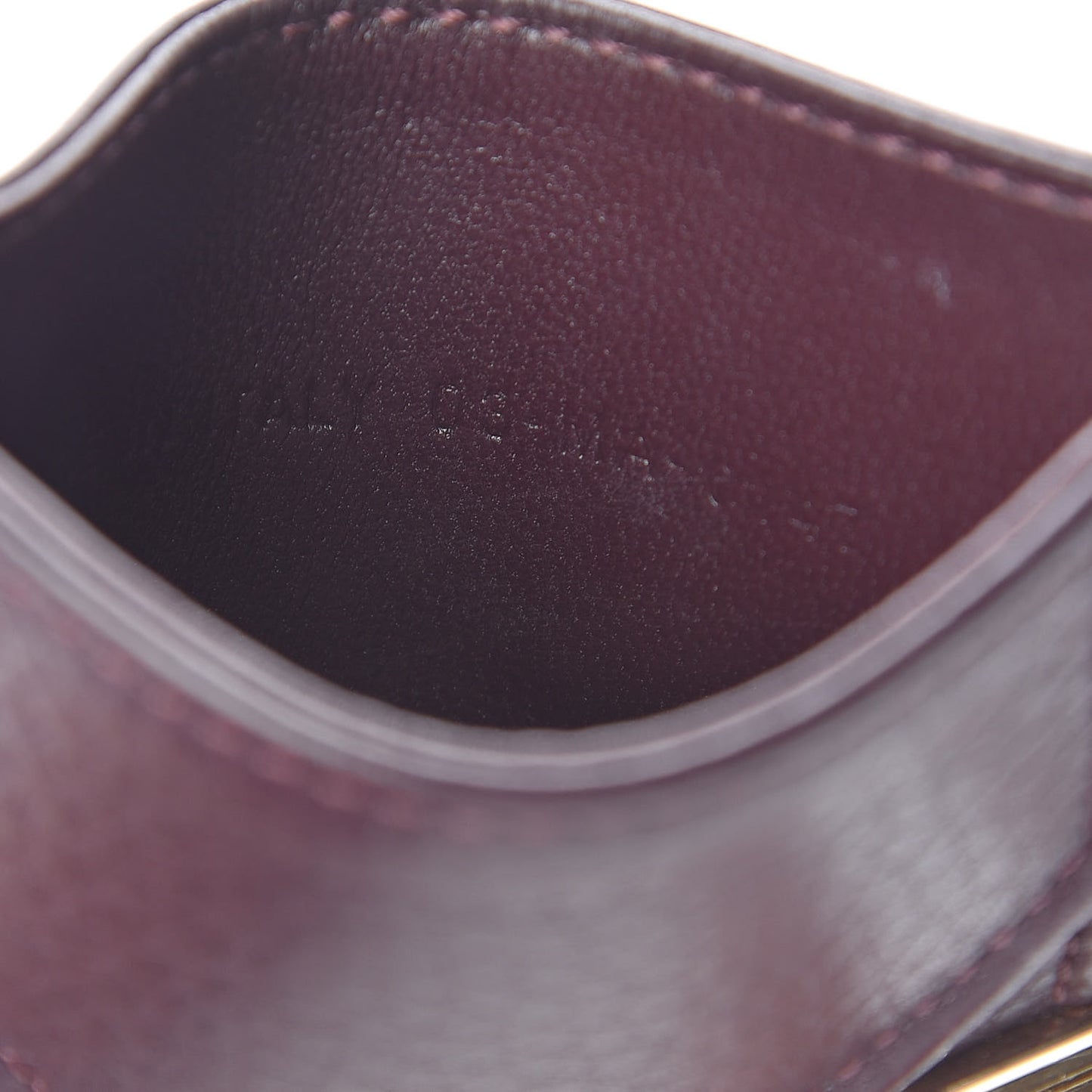 Grained Calfskin Cannage Diorama Card Holder Burgundy