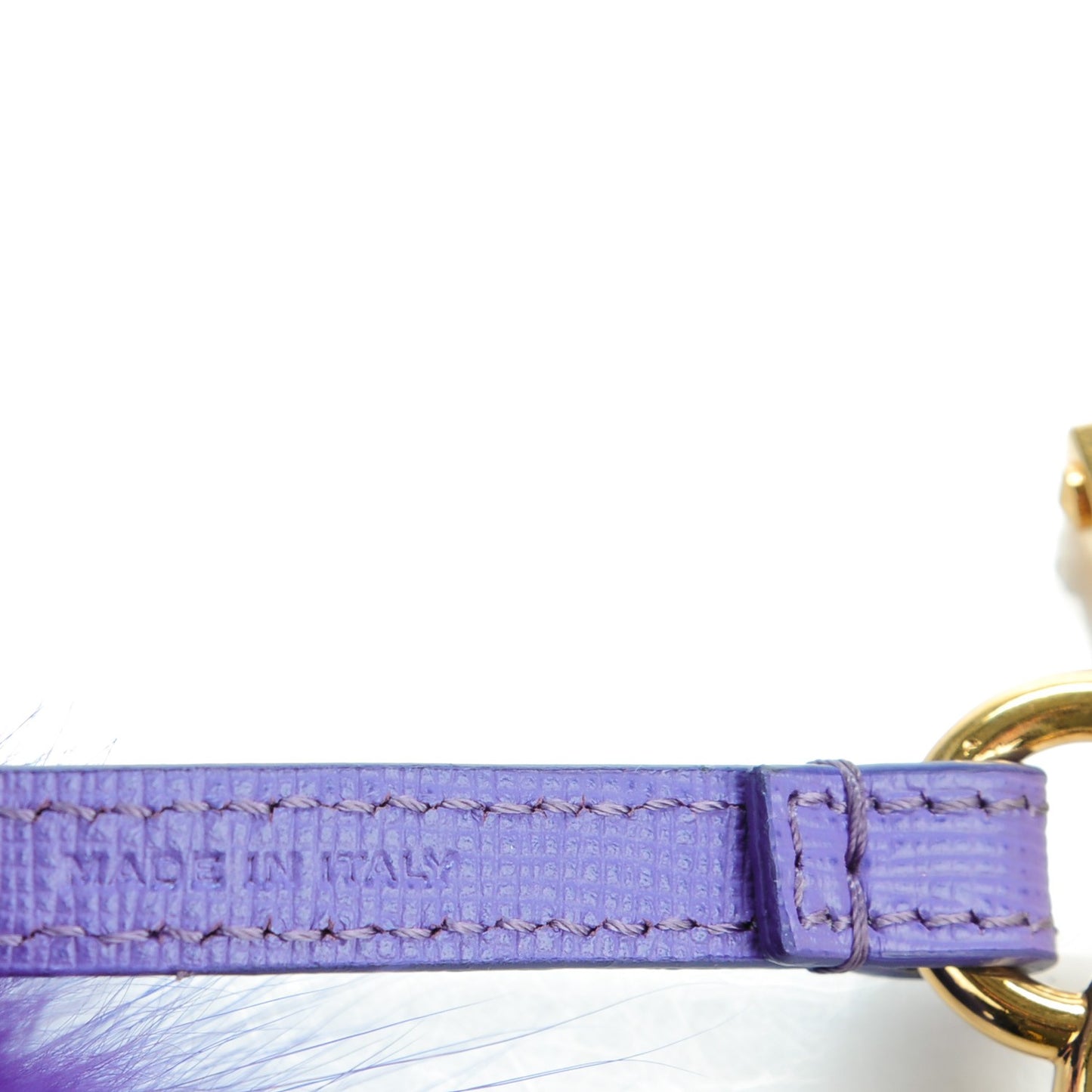 Fox Fur Vitello Elite Pom Pom Bag Charm Viola Cassis