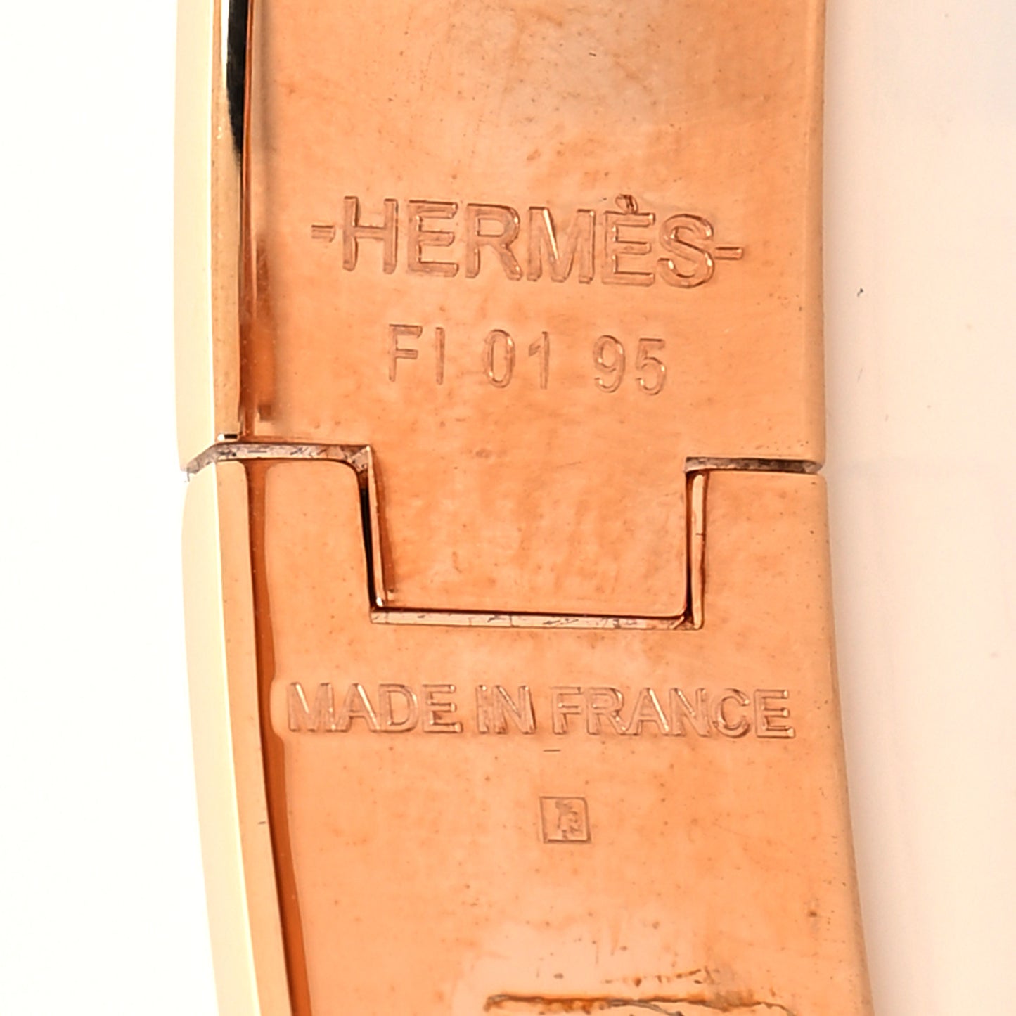 Enamel Narrow Clic Clac H Bracelet GM Bois De Rose