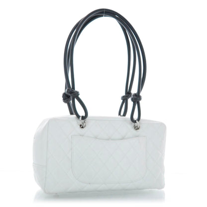 Chanel Calfskin Quilted Large Cambon Bowler White Black 3 of 10