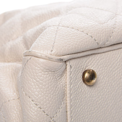 Chanel Glazed Caviar Quilted Small Shiva Tote Dark White 9 of 16