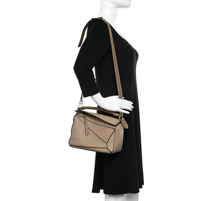Loewe Grained Calfskin Small Puzzle Bag Sand Mink 2 of 11