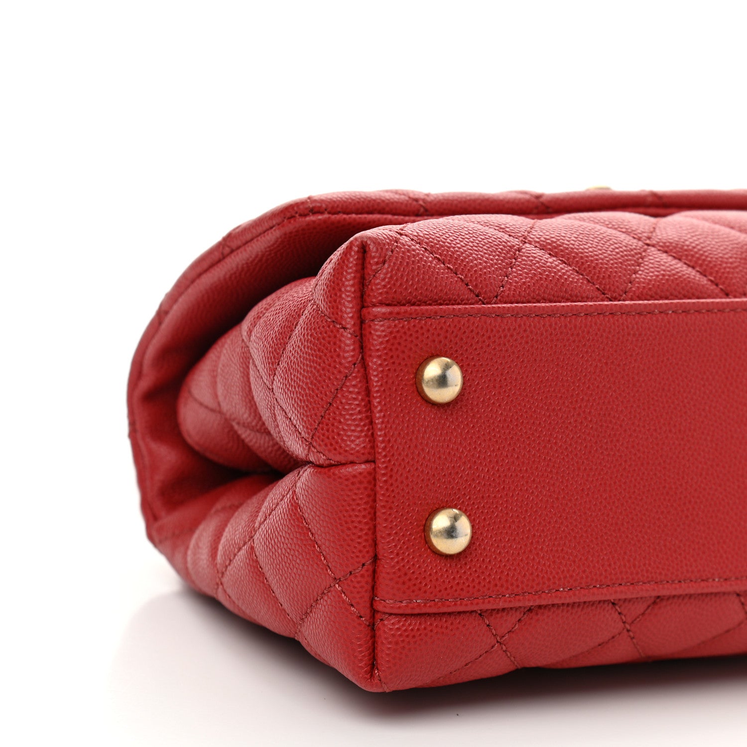 Chanel Caviar Quilted Mini Coco Handle Flap Red 9 of 10