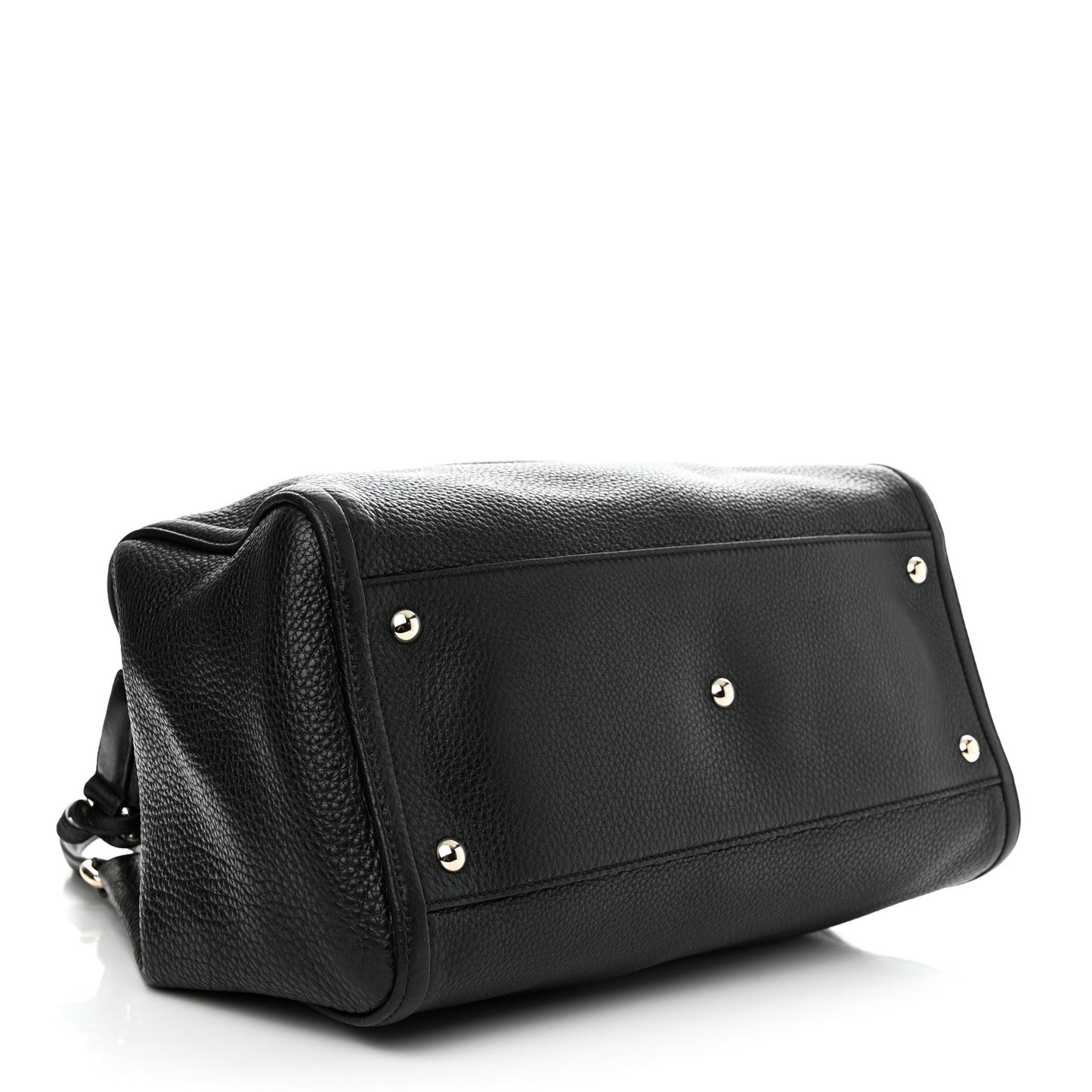 Pebbled Calfskin Medium Soho Shoulder Bag Black