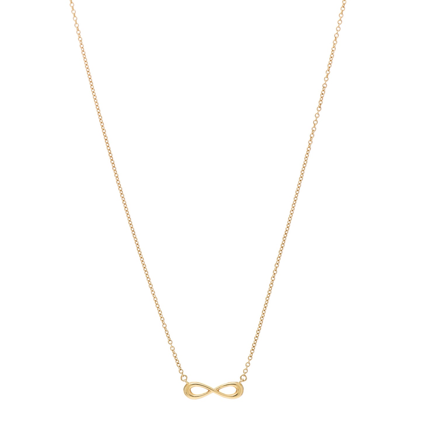18K Yellow Gold Infinity Pendant Necklace