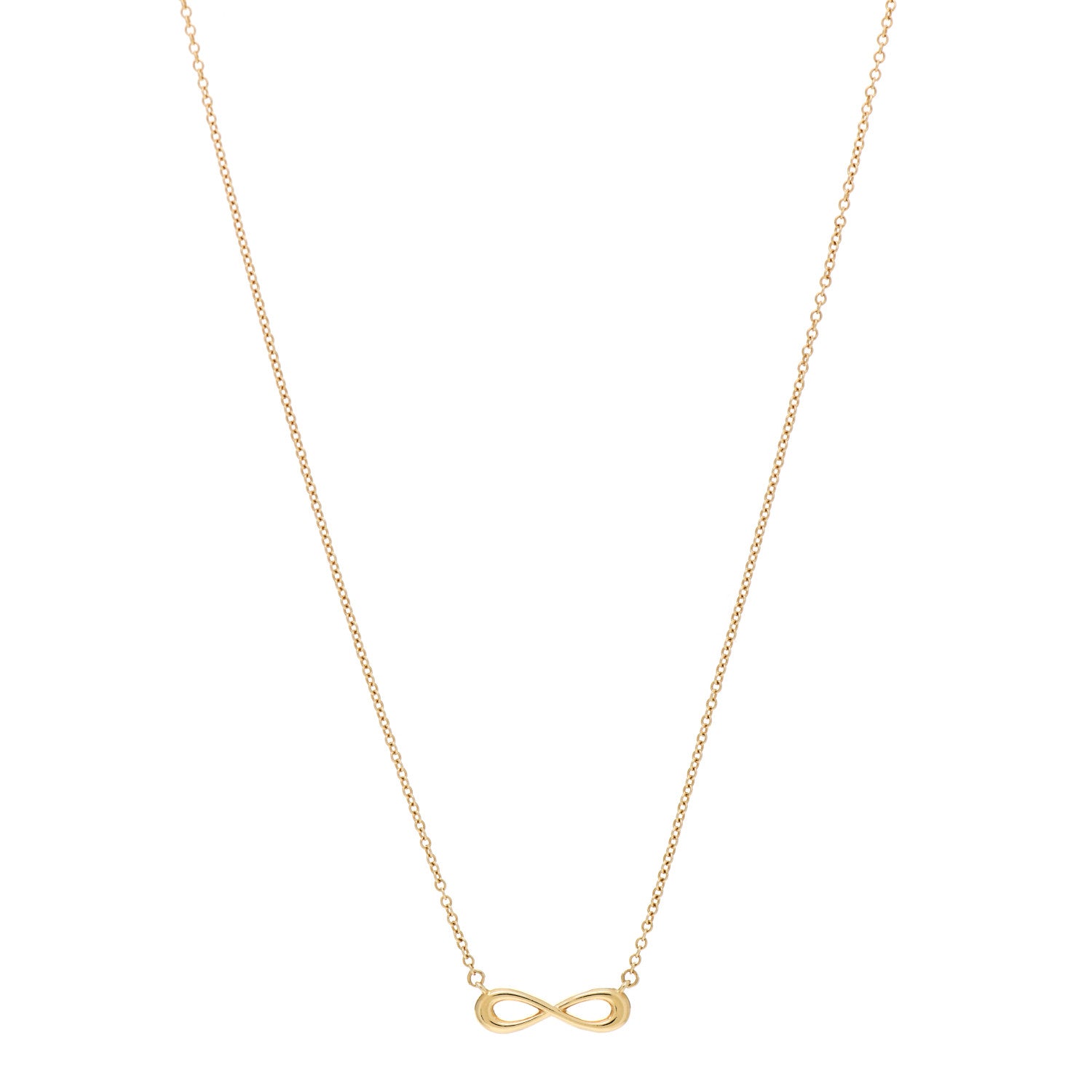 Tiffany 18K Yellow Gold Infinity Pendant Necklace 1 of 6
