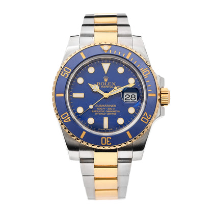 Rolex Stainless Steel 18K Yellow Gold 40mm Submariner Date Watch Royal Blue 116613LB 1 of 7