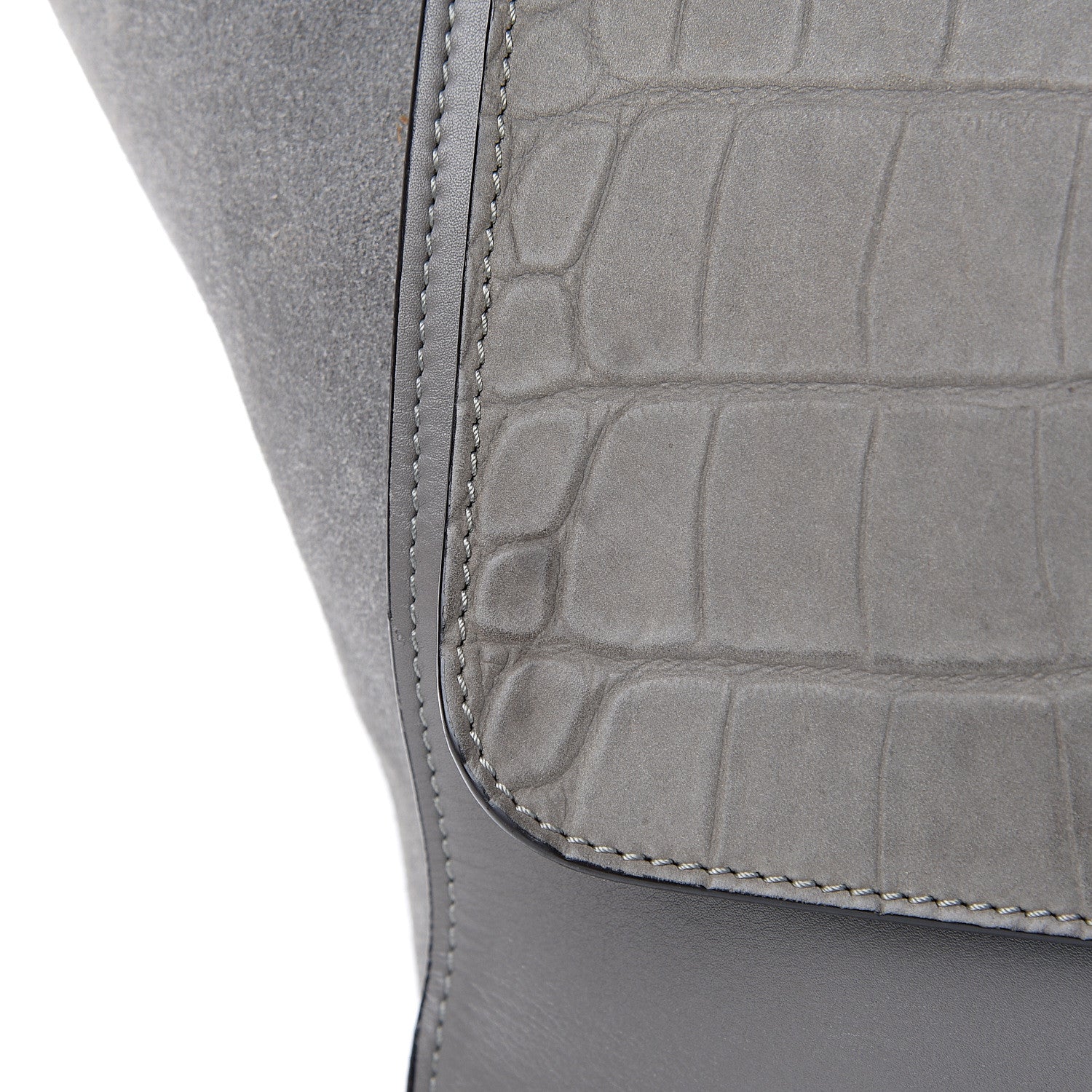 Celine Crocodile Embossed Nubuck Medium Trapeze Grey 20 of 23