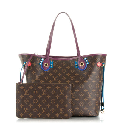 Louis Vuitton Monogram Totem Neverfull MM Magenta 1 of 9