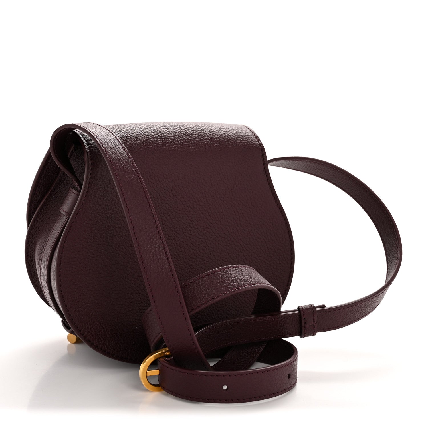 Chloe Grained Calfskin Small Marcie Saddle Bag Dimness Purple 3 of 11