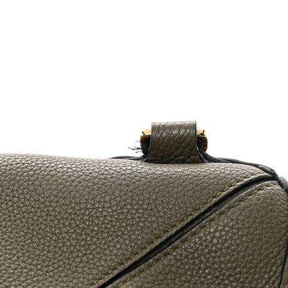 Loewe Grained Calfskin Medium Puzzle Bag Oat Khaki Green 16 of 19