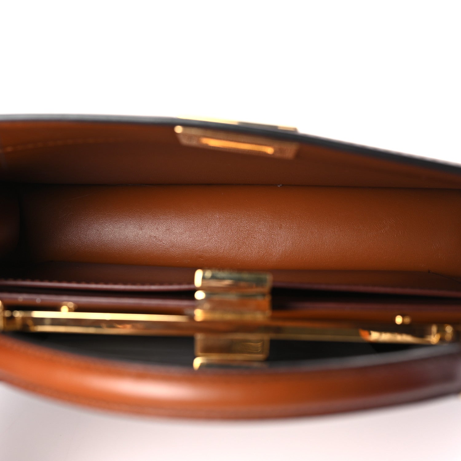 Fendi Vitello King Tamponato Medium Peekaboo I SEE U East West Satchel Cuoio 5 of 9