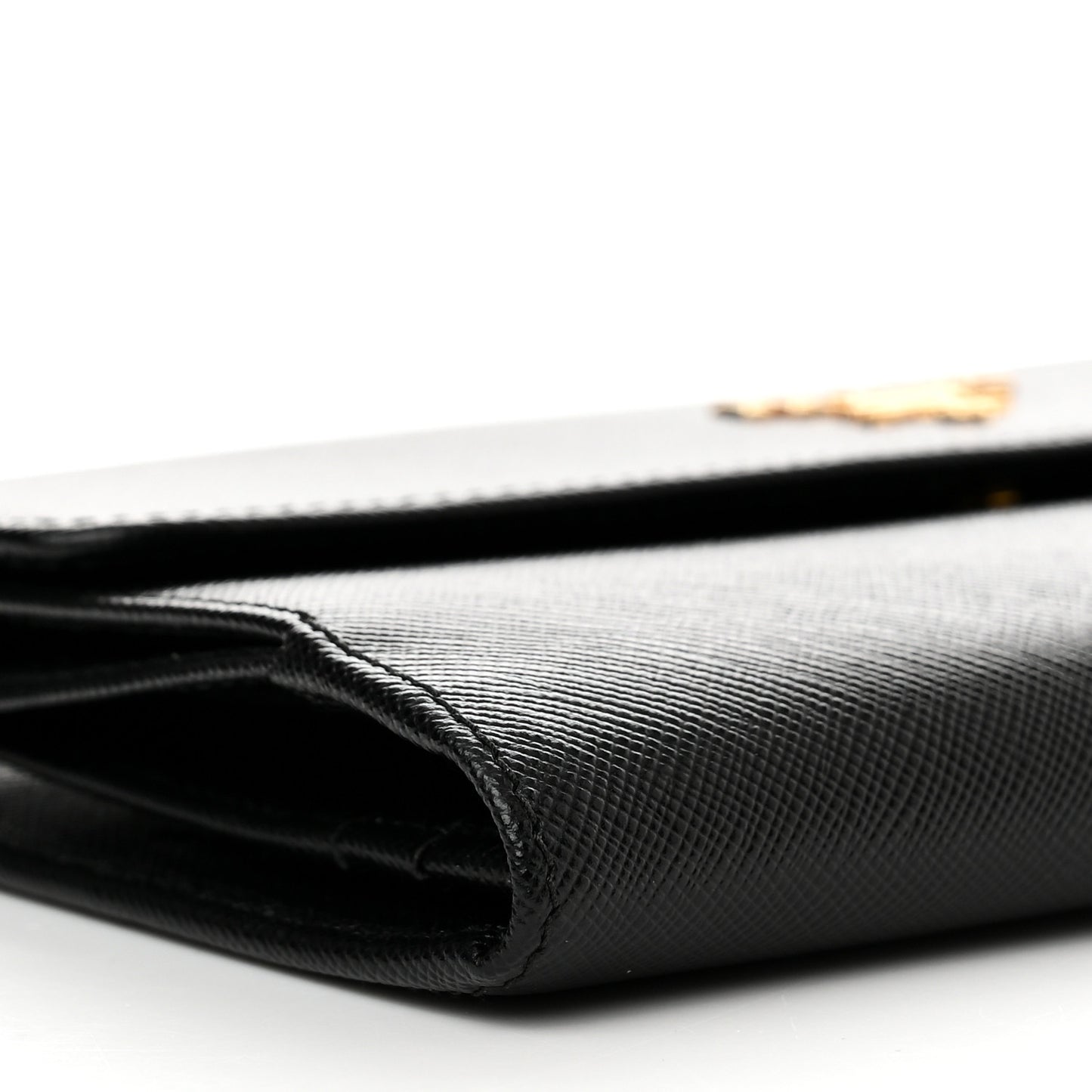 Saffiano Metal Large Flap Wallet Black