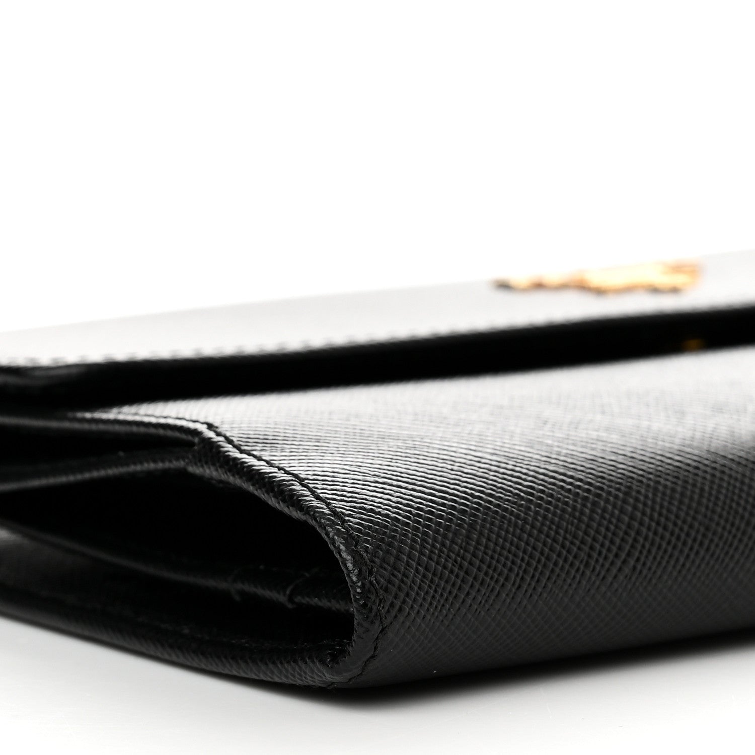 Prada Saffiano Metal Large Flap Wallet Black 10 of 12