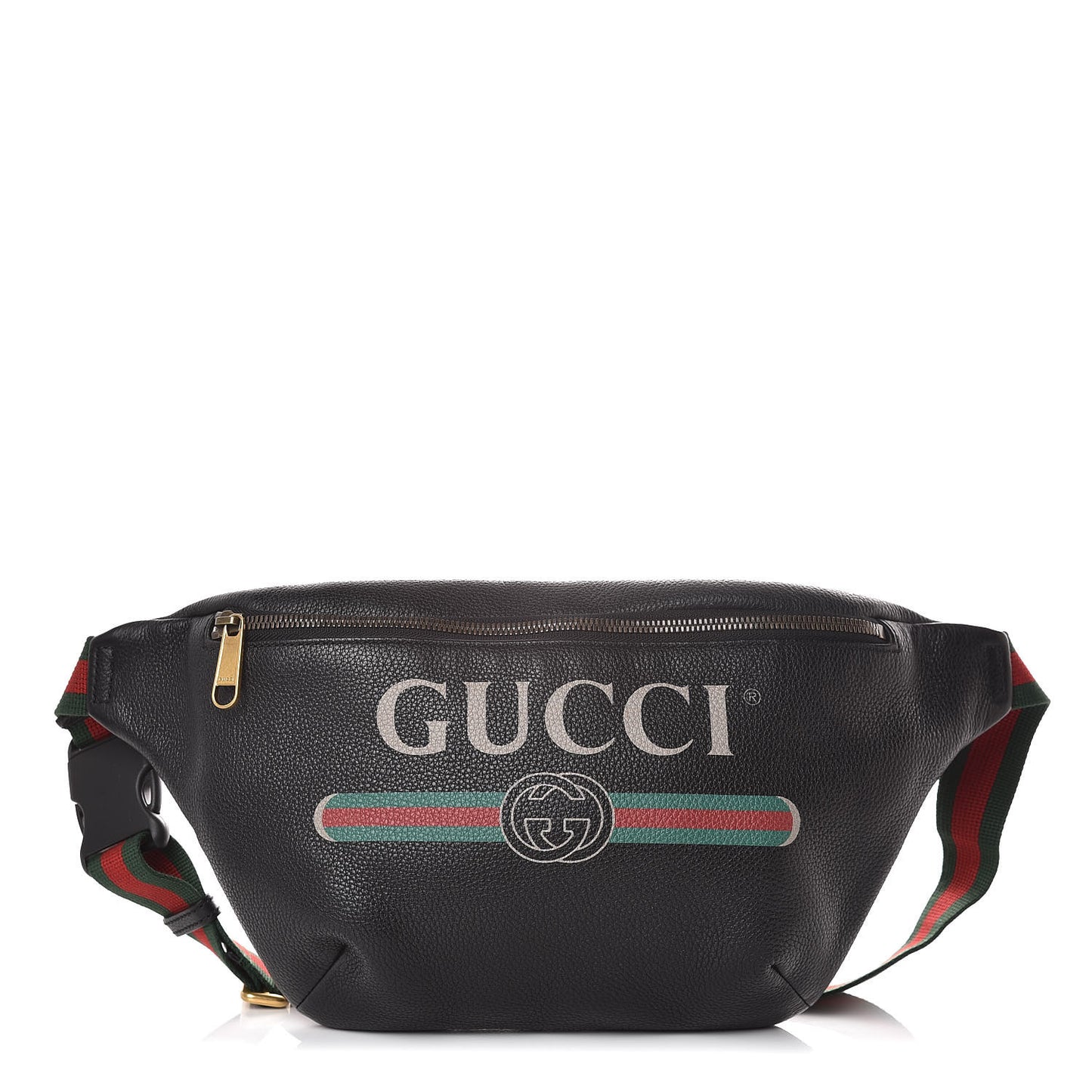 Grained Calfskin Logo Belt Bag Black