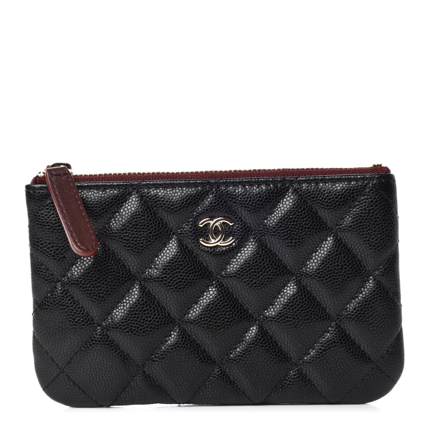 Caviar Quilted Small Cosmetic Case Black