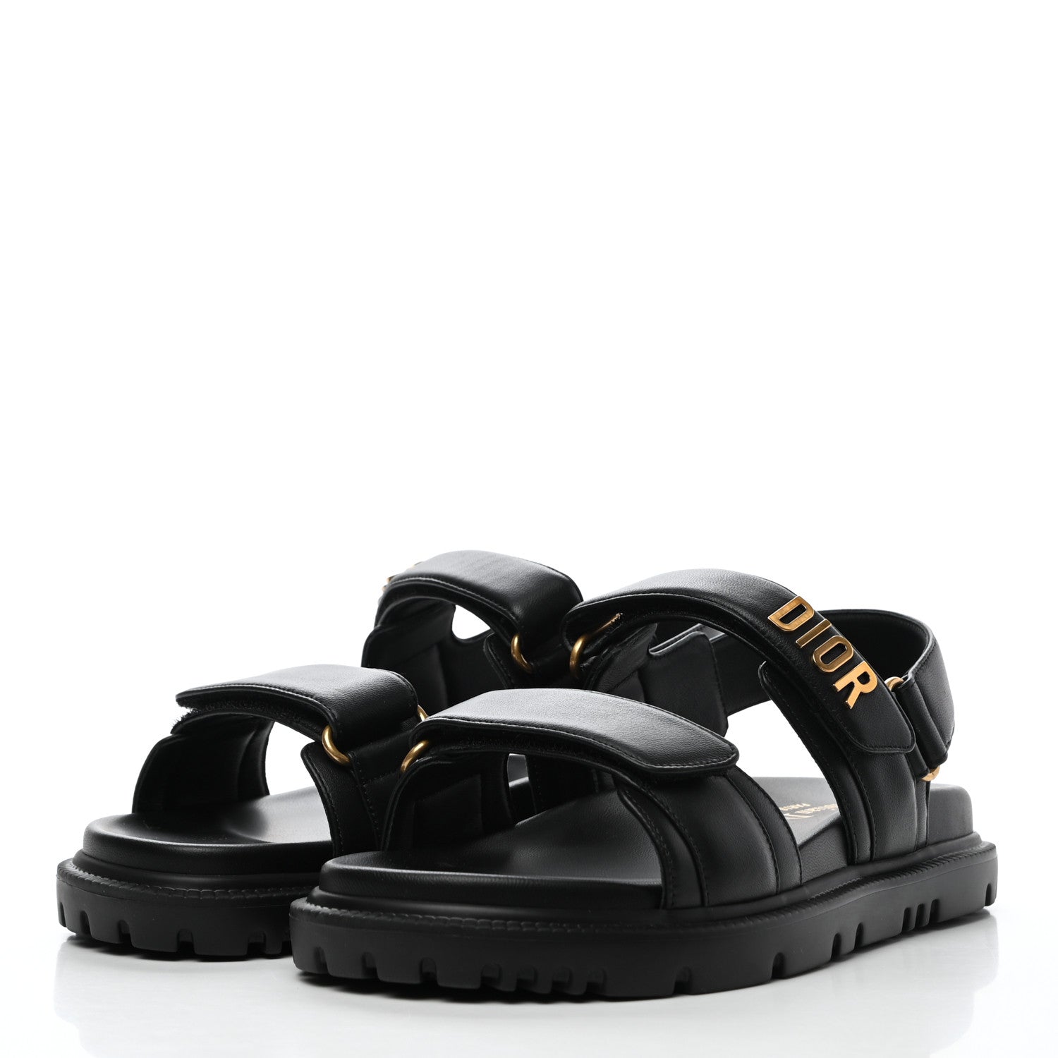 Christian Dior Lambskin Dioract Sandals 36.5 36 Black 3 of 7