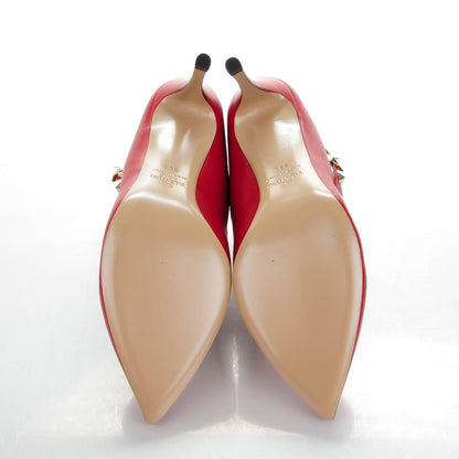 Valentino Garavani Calfskin Rockstud Ankle Strap Pumps 39.5 Red 5 of 8