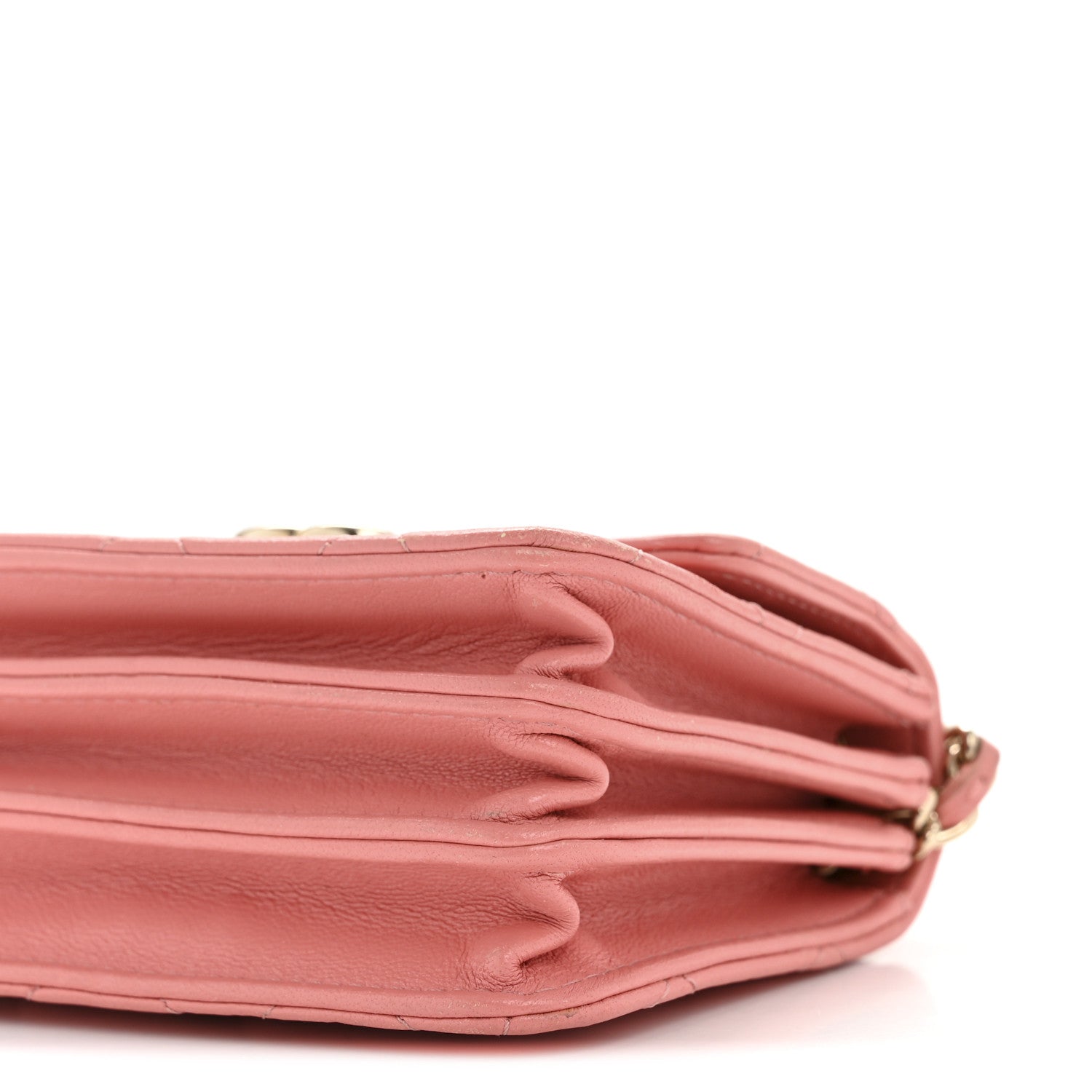 Chanel Lambskin Quilted Top Handle Flap Clutch With Chain Pink 10 of 13