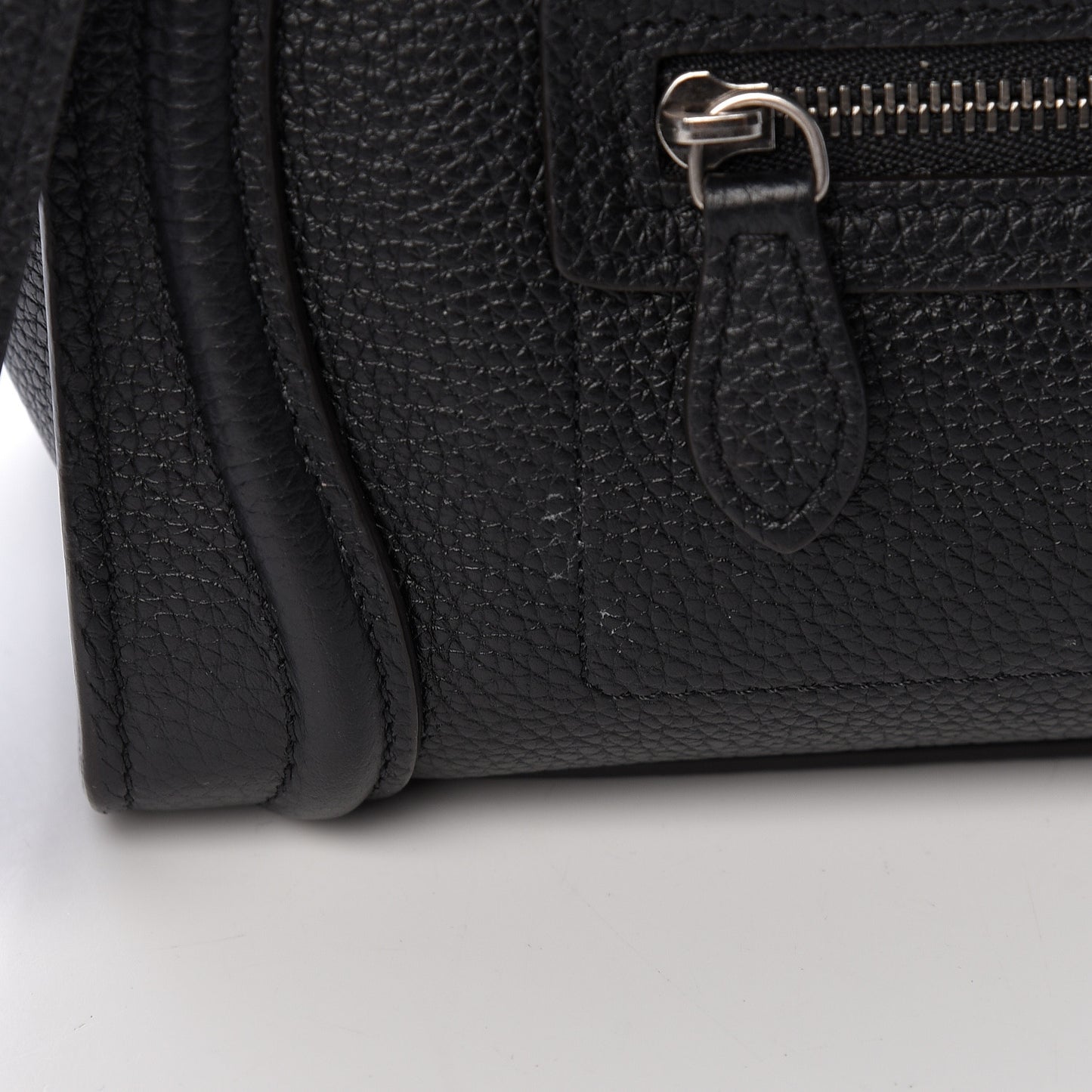 Drummed Calfskin Nano Luggage Black