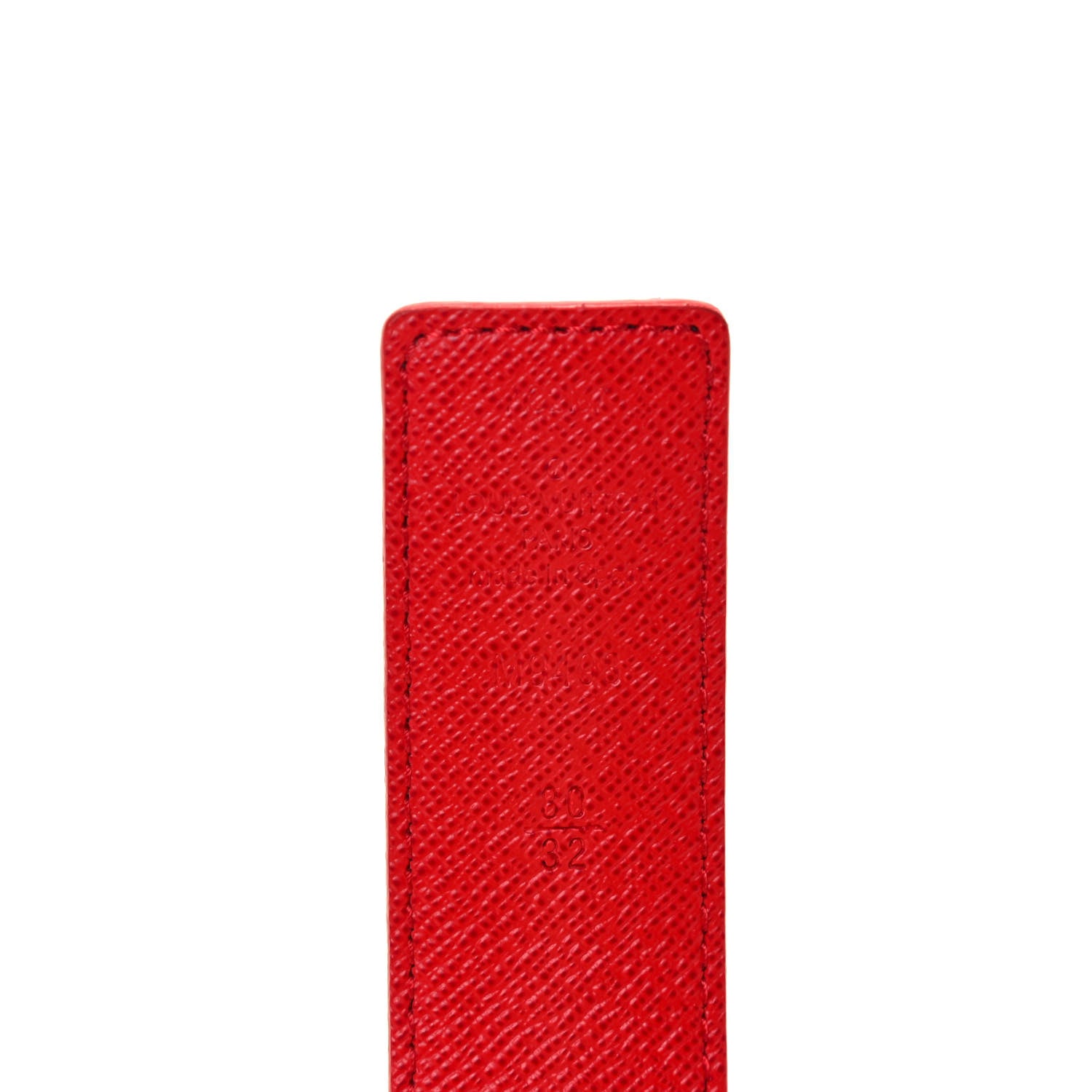 Louis Vuitton Calfskin Monogram LV Initiales Reversible Belt 80 32 Red 3 of 3