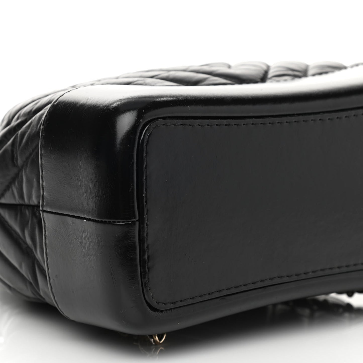 Aged Calfskin Chevron Quilted Small Gabrielle Backpack Black