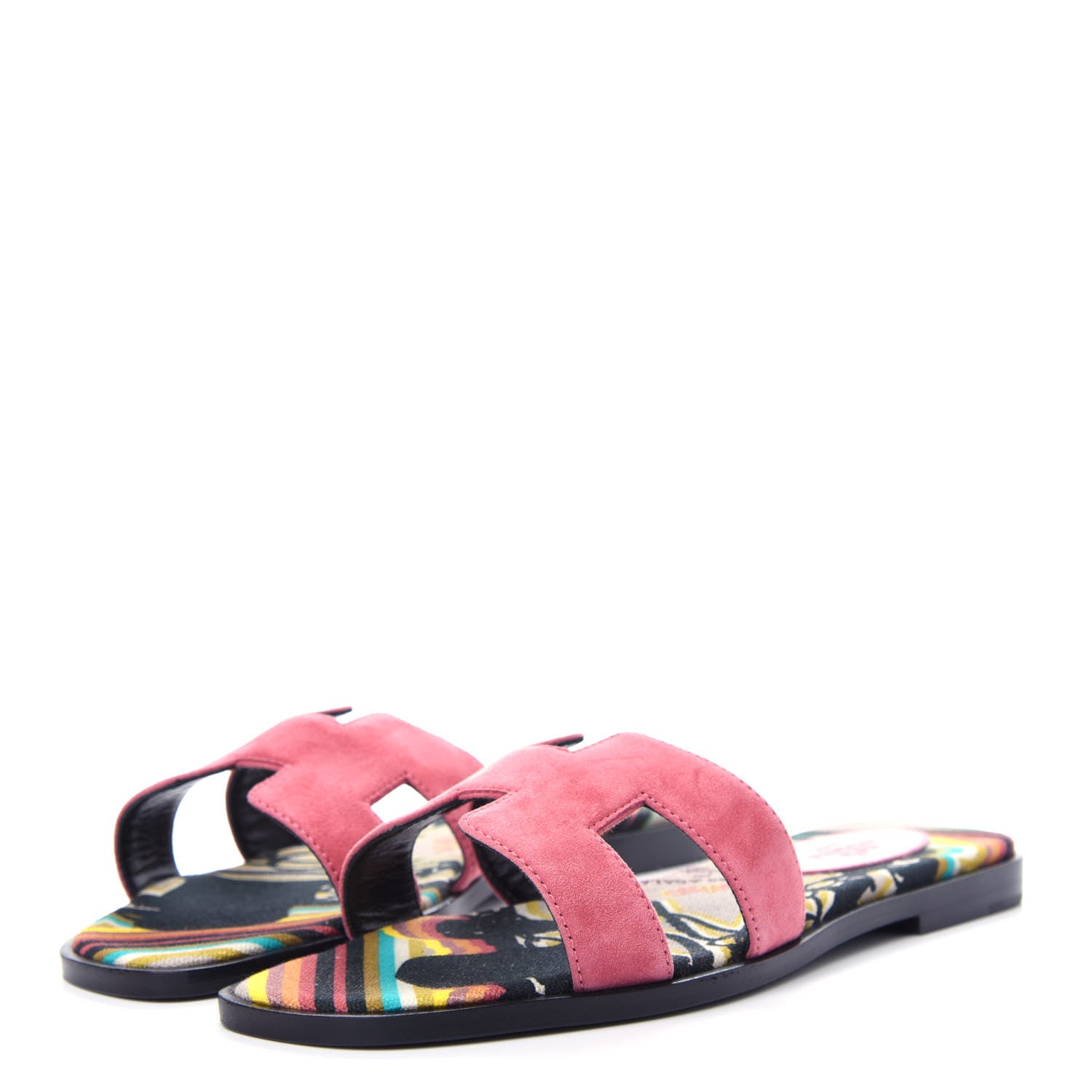Hermes Suede Goatskin Oran Sandals 36.5 Rose De Venice 3 of 11