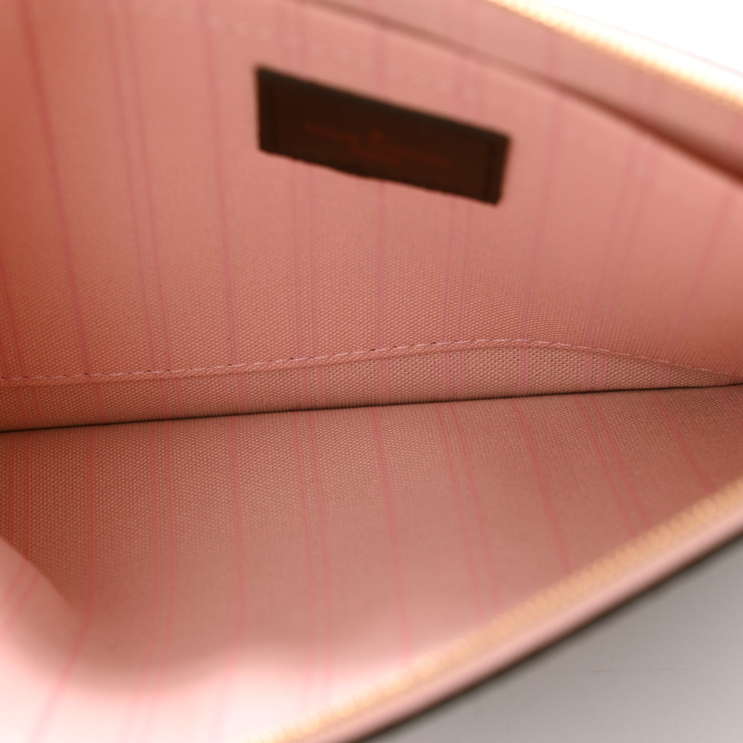 Damier Ebene Neverfull MM GM Pochette Rose Ballerine