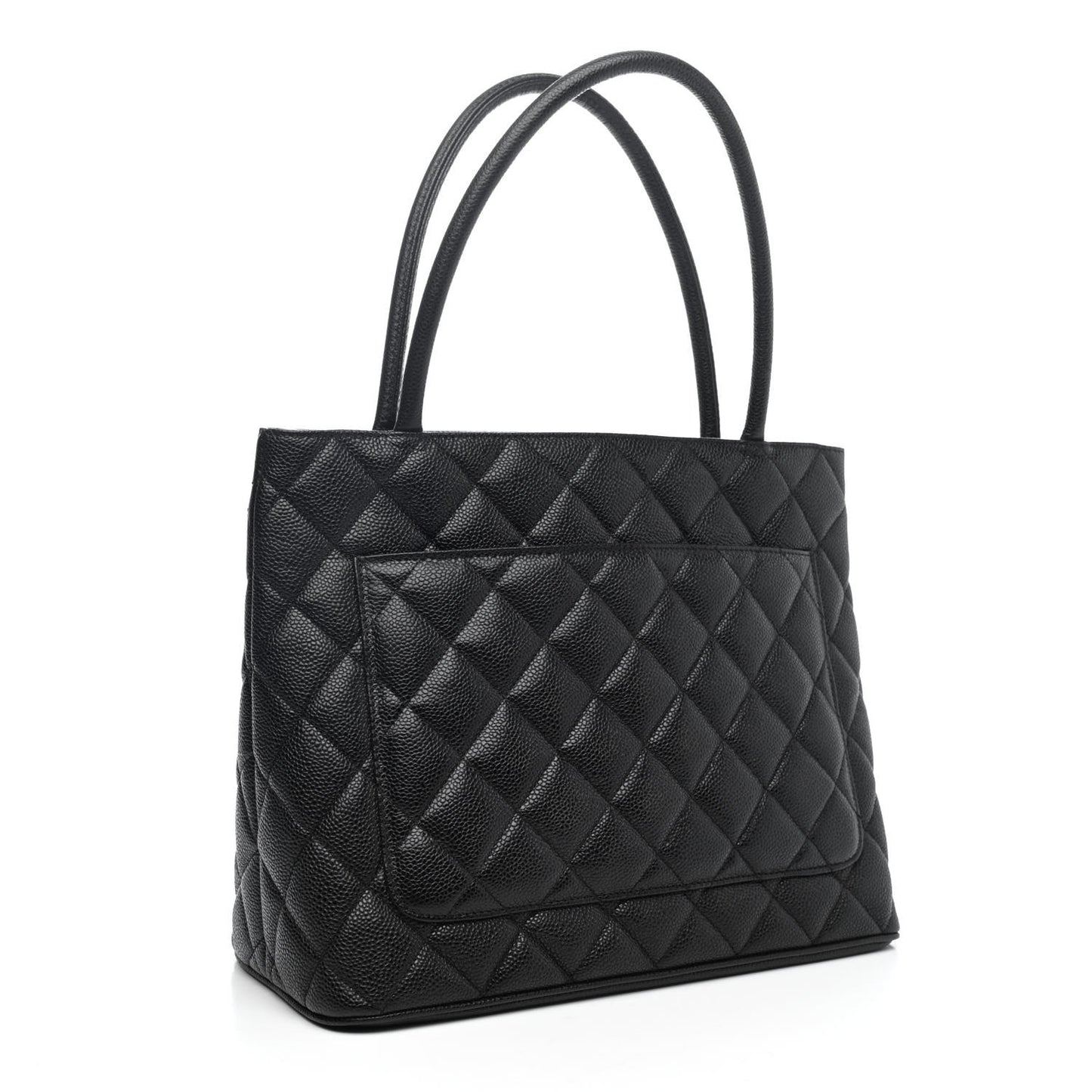Caviar Quilted Medallion Tote Black