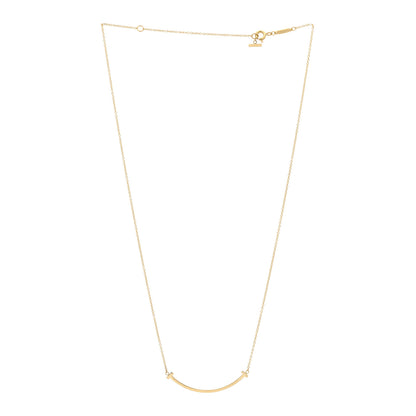 Tiffany 18K Yellow Gold Small T Smile Pendant Necklace 3 of 6