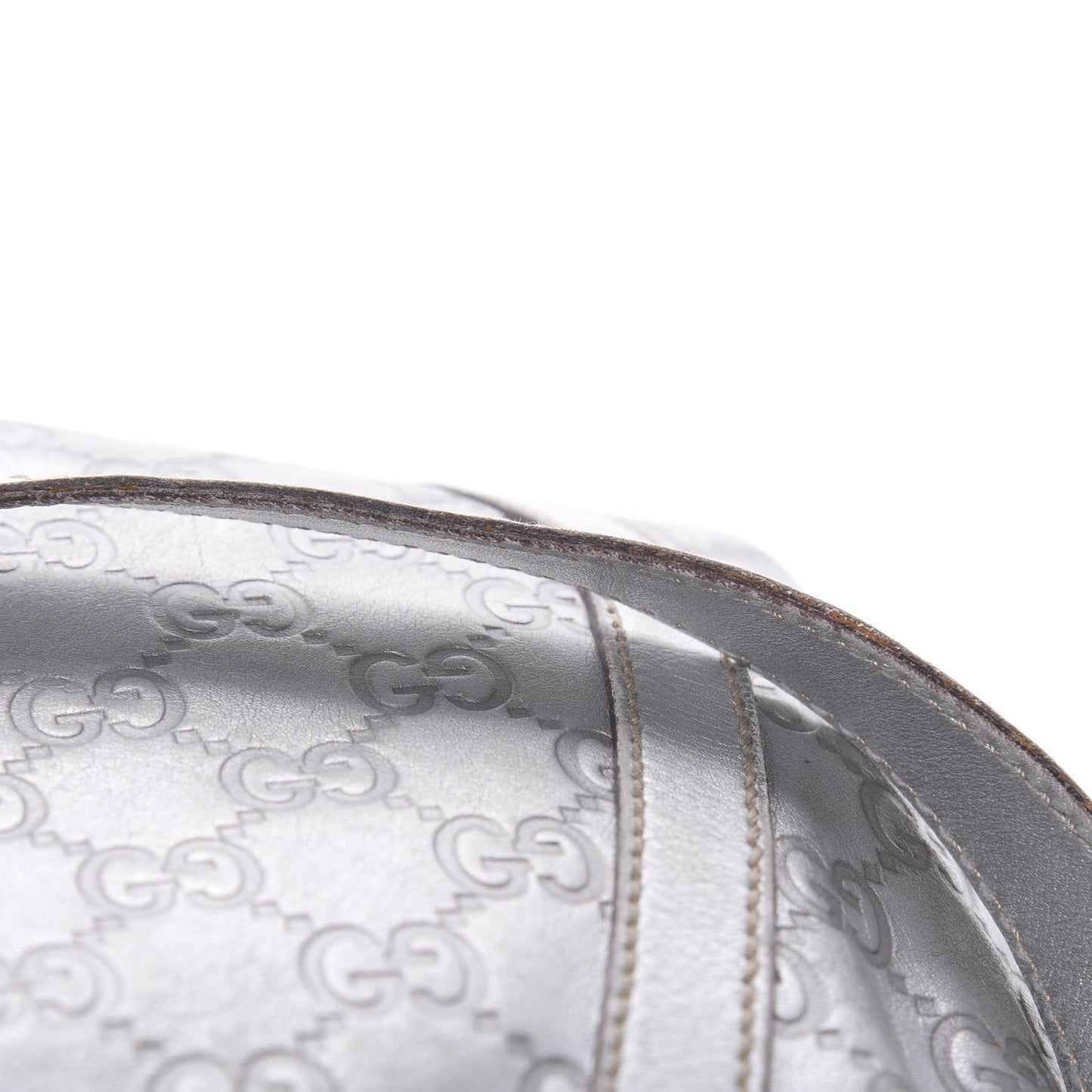 Guccissima Small D Ring Messenger Silver