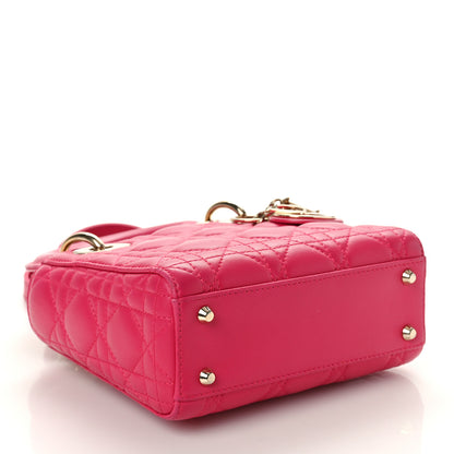 Christian Dior Lambskin Cannage Mini Lady Dior Fuchsia 4 of 10