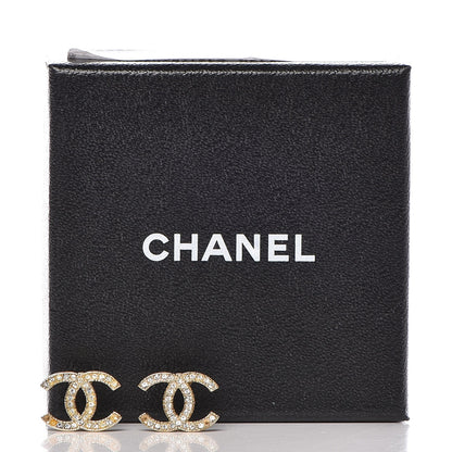 Chanel Crystal Timeless CC Earrings Gold 6 of 6