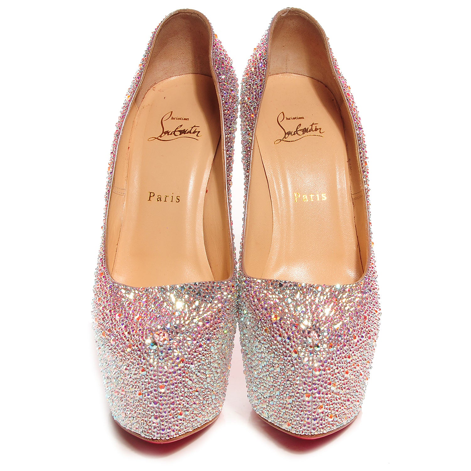 Christian Louboutin Crystal Suede Burma Daffodile Strass 160 Pumps 40 Aurora Boreale 2 of 7